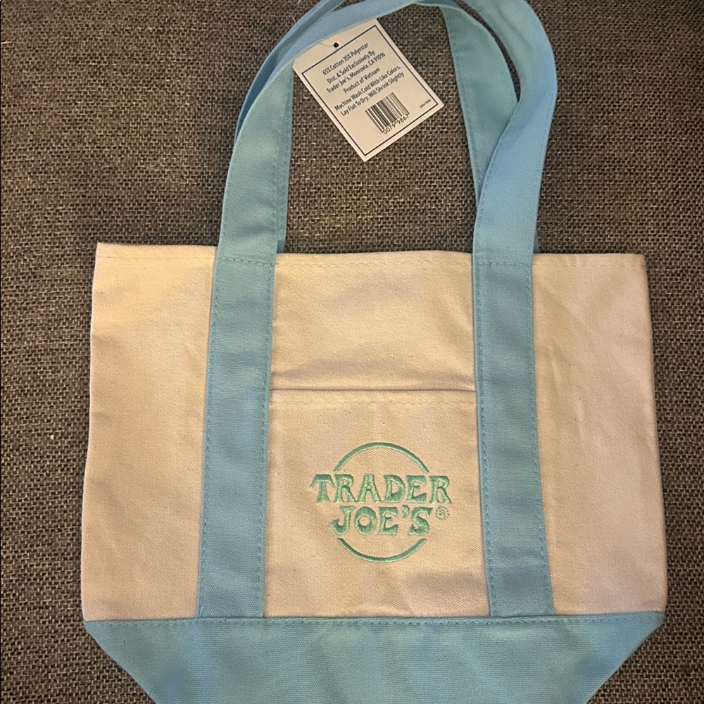 Trader Joe’s mini tote blue
